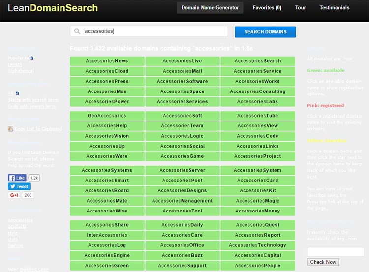 Lean Domain Search