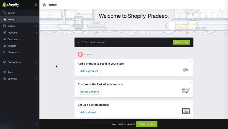 Shopify Home Page