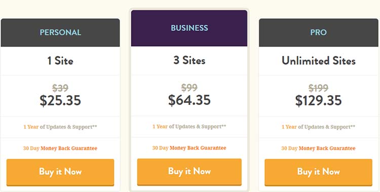 Caching Plugins Price Plan WP Rocket