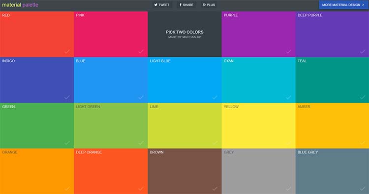 Color Scheme Generators Material Palette