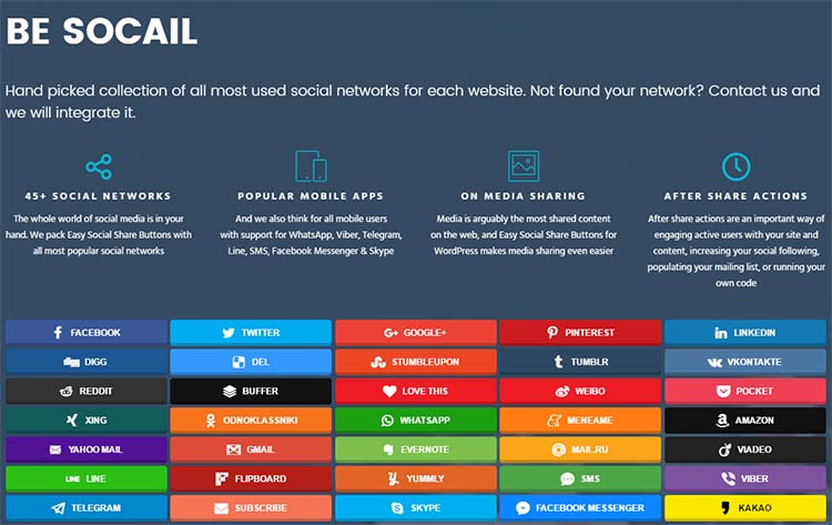 Easy Social Share Buttons Icons