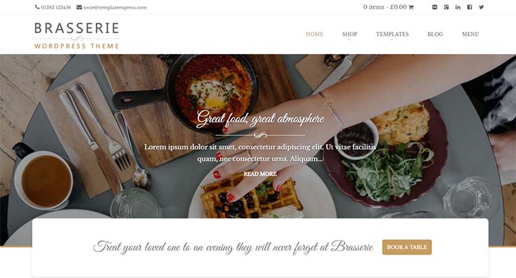 Free Plus Responsive WordPress Themes Brasserie