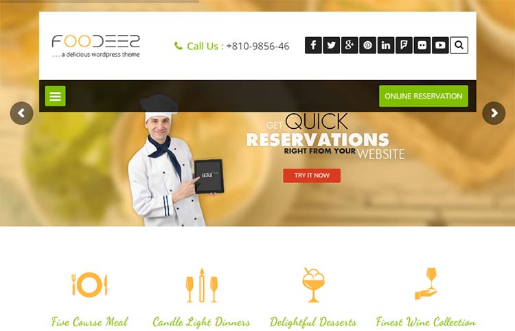 Free Plus Responsive WordPress Themes Foodeez Lite