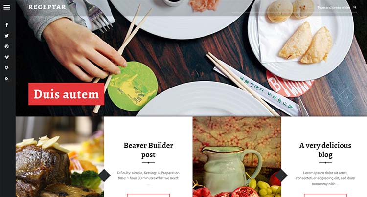 Free Plus Responsive WordPress Themes Receptar