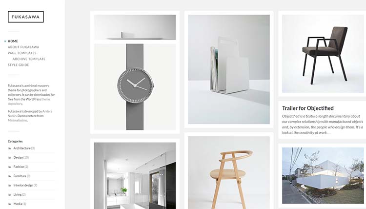 Fukasawa Photography WordPress Themes