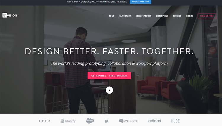 InVision Best Collaboration Tools for Web Designers
