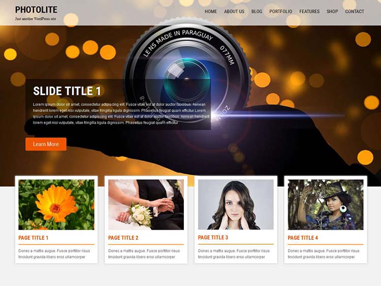 PhotoLite Photography WordPress Themes