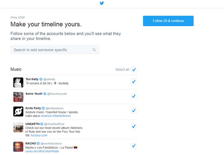 Twitter Follow Contacts