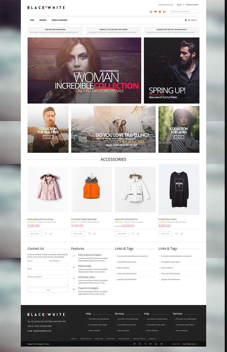 Black and White Magento Responsive Templates