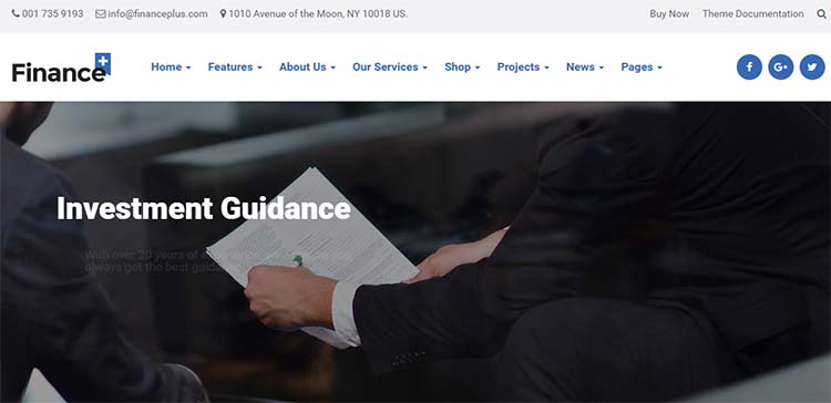 Financial WordPress Themes FinancePlus