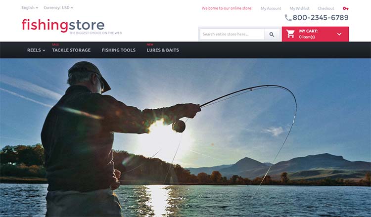 Fishing Store Responsive Magento Themes