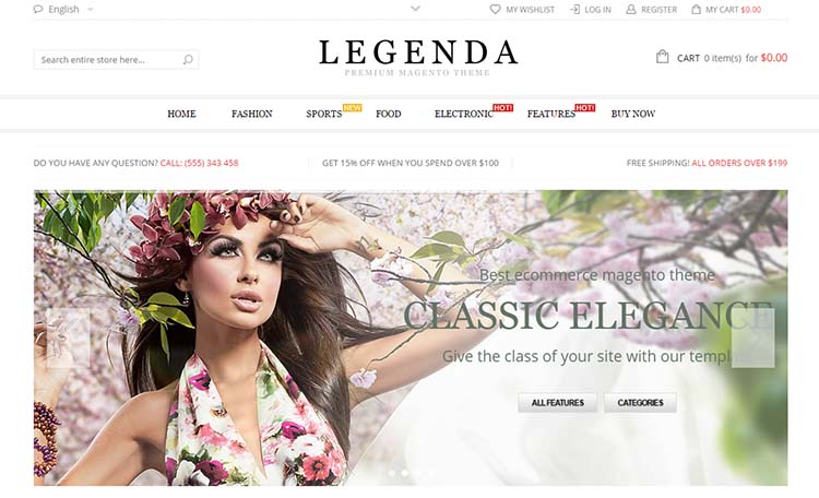 Legenda Responsive Magento Themes