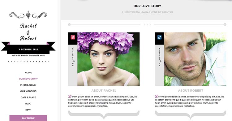 WordPress Wedding Themes Wedding Day