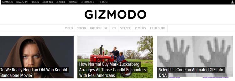 Gizmodo Most Popular Blogs